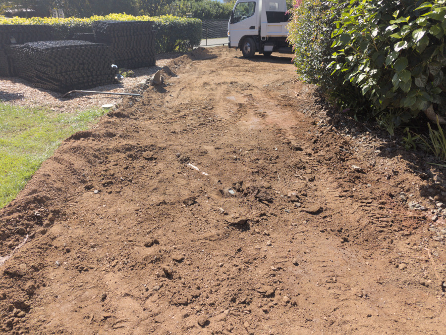 Driveway being dug up